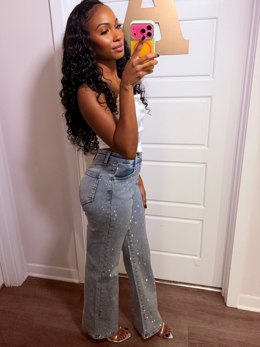 All Eyes On Me Embellished Denim Jeans
